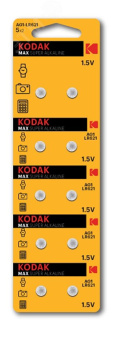 Батарейка Kodak AG1 (364) LR621 LR60 [KAG1-10] MAX Button Cell (100/1000/98000)