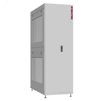 Шкаф серверный 45U 600х1070 передняя дверь: двустворчатая глухой металл IP51. задняя дверь: одностворчатая перфорированная IP20. боковые панели: перфорированные. цвет: серый RAL7035 