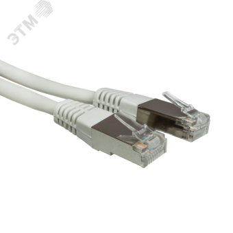 Патч-корд FTP 5e 4x2 26AWG (7x0.16mm) Cu LSZH серый 1м