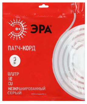 Патч корд U/UTP неэкранированный 3м категория 5e Cu