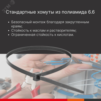 Хомут P6.6 стандартный, черный 2,5x160