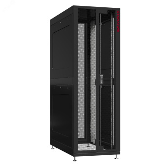 Шкаф серверный 48U 600х1070 передняя дверь: двустворчатая перфорированная IP20. задняя дверь: одностворчатая перфорированная IP20. боковые панели: глухой металл. цвет: черный RAL9005 