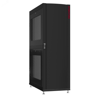 Шкаф серверный 42U 600х1070 передняя дверь: одностворчатая глухой металл IP51. задняя дверь: без. боковые панели: перфорированные. цвет: черный RAL9005 