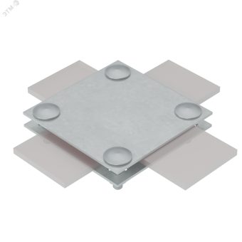 Соединитель крестообразный для полосы до 40 мм с 2 пластинами INOX304