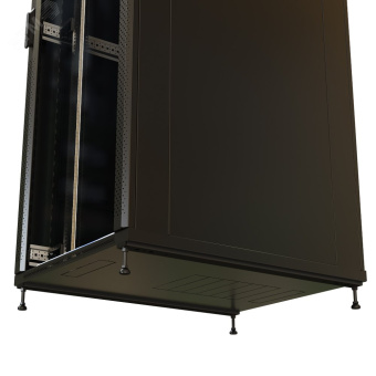 Шкаф напольный 19-дюймовый 42U 2055x800х450 мм ВхШхГ перед. стекл дверь с перфорированными бок. зад. дверь сплошная черный