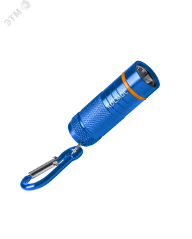 Фонарь брелок 1Вт LED/4xLR44 входят в комплект/корпус анодированный алюминий/карабин, КОСМОС