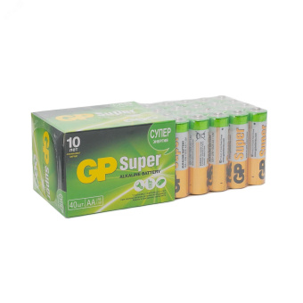 Батарейка алкалиновая GP Super Alkaline 15А АA - 40 шт. в пленке