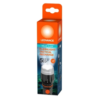 Фонарик тактический | 3.2W/4000K/300Lm/IP22 | USB-зарядка (Type-C) | - LEDVANCE