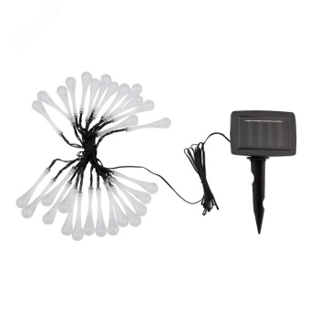 Каскад Lamper Сталактит LED 5 м с аккумулятором и выносной солнечной панелью 1 м, IP65, 2 режима работы  мигание и постоянное теплое белое свечение