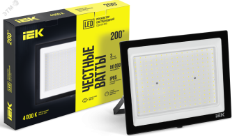 Прожектор светодиодный СДО 06-200 IP65 4000К черный IEK