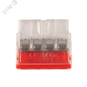 Клеммы монтажные PTC-4P 2273-204 450V 32A 0,14-4.0mm2 , 4 отверстия,  прозрачные,/ 50 шт.