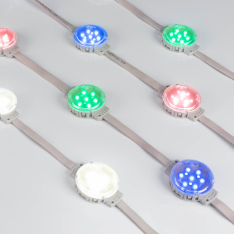 Модуль управляемый DMX-F10-D50 24V RGBW-Day (2W, IP68, 120 deg) (Пластик, 3 года)