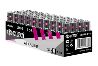 Элемент питания LR03 (AAA) алкалиновая уп. 40 шт. Alkaline Pack-40