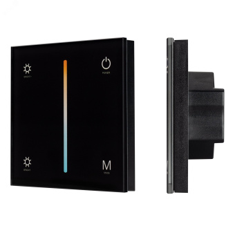 Панель SMART-P21-MIX-G-IN Black (12-24V, 4x3A, Sens, 2.4G) (IP20 Пластик, 5 лет)