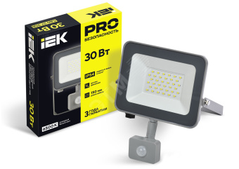Прожектор СДО 07-30Д светодиодный серый с ДД IP54 IEK