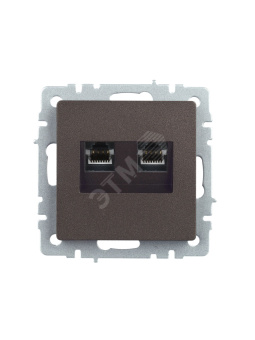BRITE Розетка двойная RJ11+RJ45 кат.5E РК/Т12-БрТБ темная бронза