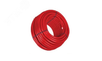 Труба сшитый полиэтилен Radi Pipe 25х3.5 PE-Xa EVOH в теплоизоляции 6 мм красной, PN10, бухта 25м