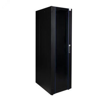 Шкаф нап. 19', 42U 600х800, перед. дв. стек, задн. стен., мет, чер. DATAREX