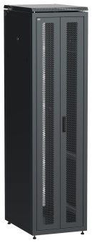 Шкаф напольный сетевой 19' LINEA N 47U 600х800мм передняя распашная перфорированная дверь задняя перфорированная черный