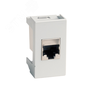 Розетка RJ-45 категория 6 Viva 1 модуль серая