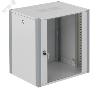 Шкаф телекоммуникационный настенный 19' 12U дверь стекло IP20. 600x450x585mm(ШхГхВ) цвет серый(RAL 7035/RAL7000)