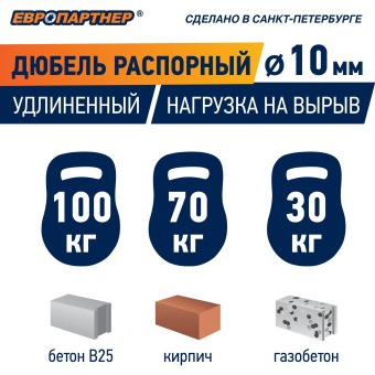 Дюбель нейлоновый PND-10L 10х80мм удлиненный (25шт)