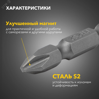 Бита для шуруповерта PH2-PH2х50 мм (упак. - 2 шт.)