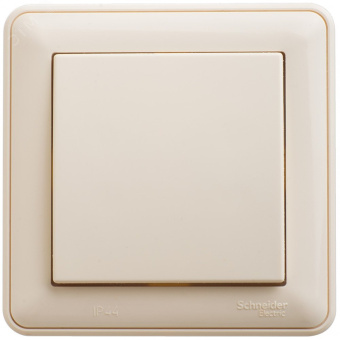W59 AQUA Переключатель одноклавишный, 10АХ, IP44, в сборе, слоновая кость
