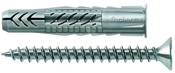 Дюбель универсальный UX 6х50 R S/20 с кромкой     (дюбель + шуруп)