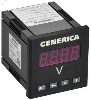 Вольтметр цифровой щитовой однофазный 72х72мм LED GENERICA