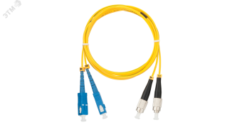 Шнур оптический переходной SM 9/125 OS2 SC/UPC-FC/UPC двойной LSZH 2мм