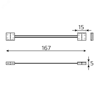 Набор коннекторов для LED ленты 3528/3014/2835 12V 8 мм IP20 2 клипсы с проводом Gauss Basic