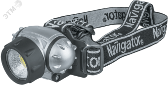 Фонарь светодиодный NPT-H14-3AAA 1Вт COB LED 110лм 20м налобный пластик