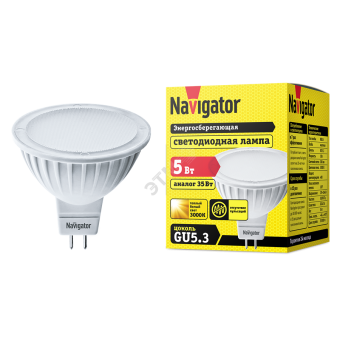 Лампа светодиодная LED 5вт 230в GU5.3 тепло-белая