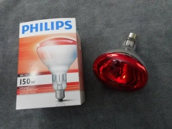 PHILIPS R125 IR150RH E27 230-250V d125x173 красная - инфракрасная лампа