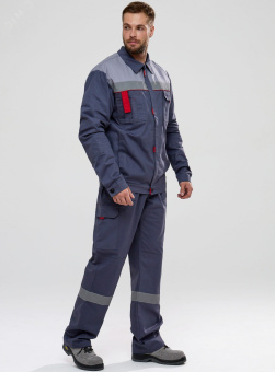 Костюм Флагман-Фаворит-2 СОП IMP (тк.Саржа,250) п/к, т.серый/св.серый, р. 48-50/194-200