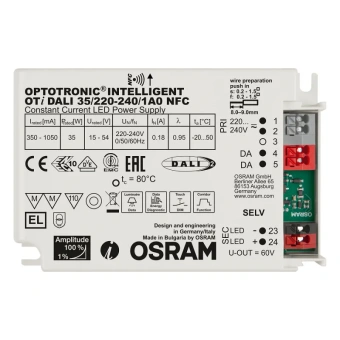 OTi DALI 35/220…240/1A0 | 35W 350-1050mA 15-54V | DALI2/NFC | 103x67x30мм - драйвер для светодиодов OSRAM