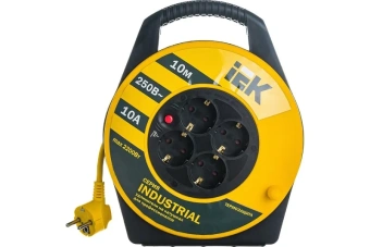 4х10м | 10А / 2200W / IP20 / Термозащита | - Удлинитель на катушке IEK