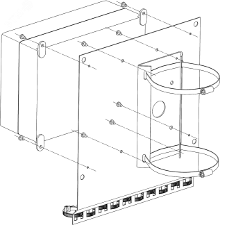 Кронштейн для крепления на опору блока питания БПУ-3-230VAC-24VAC/10А