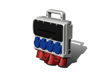 Устройство распределительное переносное пластик IP44 32A корпус 246х263х75 серый