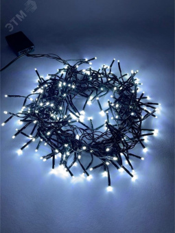 Гирлянда LED Нить Мишура 3,9 м зеленый провод, холодный свет, 220V ENIN - GC