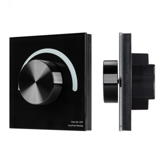 Панель SMART-P37-DIM-IN Black (230V, 1.5A, TRIAC, Rotary, 2.4G) (ARL, IP20 Пластик, 5 лет)