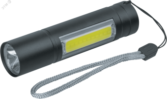 Фонарь светодиодный NPT-KC06-ACCU брелок алюминиевый 1LED(1Вт)+1СOB LED(3Вт) 3 режима
