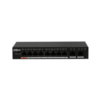 Коммутатор неуправляемый, PoE, 8 портов 100 Мб/с RJ45, 2x1000 Мб/с, 96 Вт