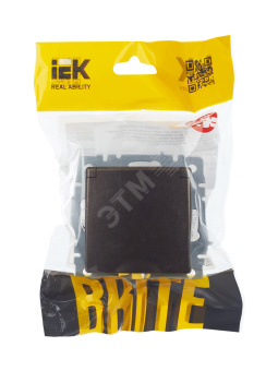 BRITE Розетка с заземлением с защитными шторками и крышкой 16А IP44 РСбш10-3-44-БрТБ темная бронза