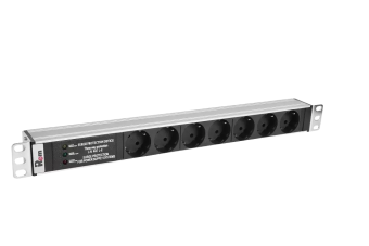 Блок розеток Rem-10 без шнура фильтр защиты индикатор 7 Sсhuko вход IEC 60320 C14 10A 19'
