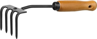 Грабли садовые ProLine 64х100х270 мм, 4-х зубые, деревянная ручка