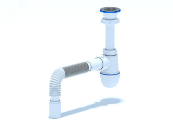 Сифон для умывальника АНИ 1 1/2' x 40 c гибкой трубой 40x40