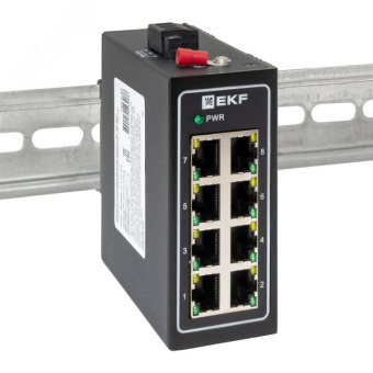 Коммутатор промышленный неуправляемый U-8T, 8 портов 10/100Base-T(X) RJ45, монтаж на динрейку TSX EKF