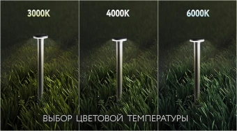 12W/3000+4000+6000K h=600mm IP65 1200Lm Чёрный - Светодиодный садово-парковый светильник FL-LED GardenNail FOTON LIGHTING